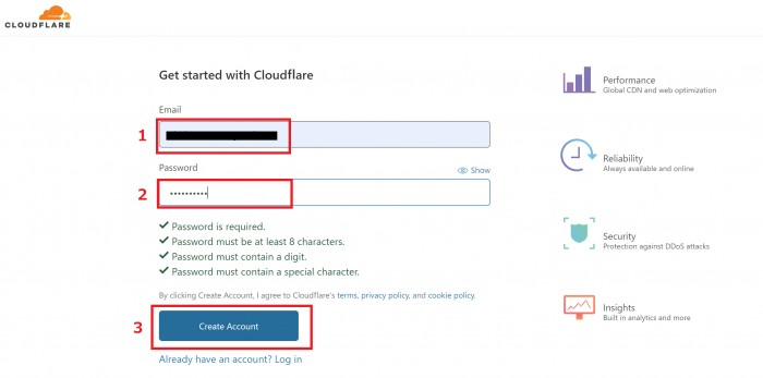 まず、Cloud Flareでアカウントを作りましょう。次のページからWEBサイトを追加します。